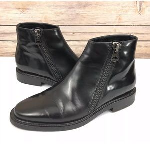 Acne Studios Dally Zip Ankle Leather Booti…